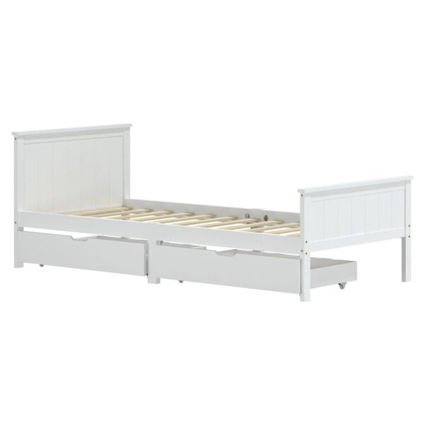 vidaXL Bed Frame without Mattress White Solid Wood Pine 100x200 cm