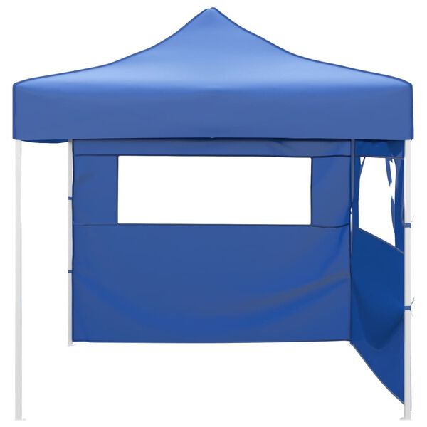 vidaXL Foldable Tent with 2 Walls 3x3 m Blue