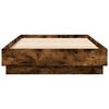 vidaXL Bed Frame without Mattress with LED Lights Smoked Oak 100x200 cm