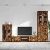 vidaXL TV Cabinet Set with Drawer FLORIN Smoked Oak Engineered Wood