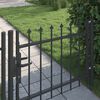 vidaXL Fence Gate with Lock Grey 103 x 124.5 cm Powder-Coated Steel