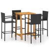 vidaXL 5 Piece Garden Bar Set Black