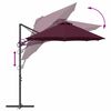 vidaXL Garden Cantilever Parasol Bordeaux red 372 x 198 x 243 cm
