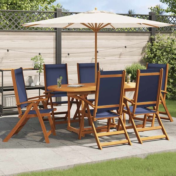 vidaXL Folding Garden Chairs 6 pcs Solid Wood Acacia and Textilene