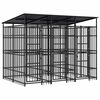 vidaXL Outdoor Dog Kennel with Roof Steel 5,53 m&sup2;