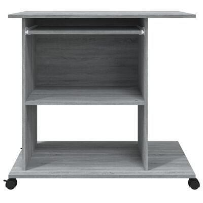 vidaXL Computer Desk Grey Sonoma 80x50x75 cm Engineered Wood