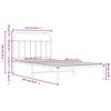 vidaXL Metal Bed Frame without Mattress with Headboard White 107x203cm
