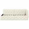 vidaXL Corner Bed Frame with Headboard Cream 100 x 200 cm Velvet