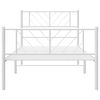 vidaXL Metal Bed Frame without Mattress with Footboard White 75x190cm