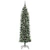 vidaXL Artificial Slim Christmas Tree Green and White 210 cm
