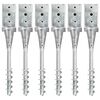 vidaXL Ground Spikes 6 pcs Silver 8x8x57 cm Galvanised Steel