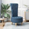 vidaXL Slipper Chair Blue 56.5 x 70 x 110 cm Fabric