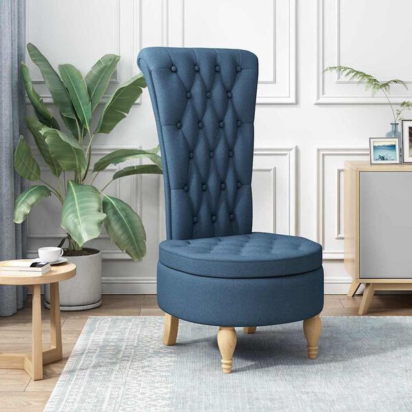 vidaXL Slipper Chair Blue 56.5 x 70 x 110 cm Fabric
