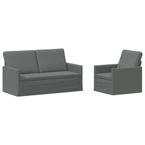 vidaXL Sofa Set 2 pcs Dark Grey Fabric