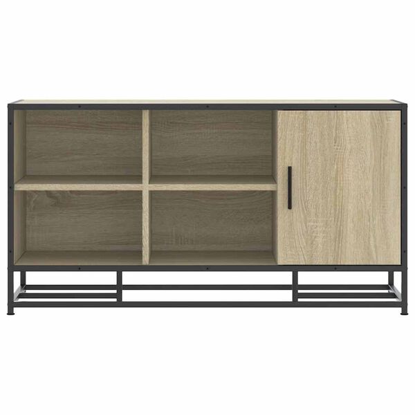 vidaXL Shoe Bench Sonoma Oak 100x40x53.5 cm Engineered Wood and Metal