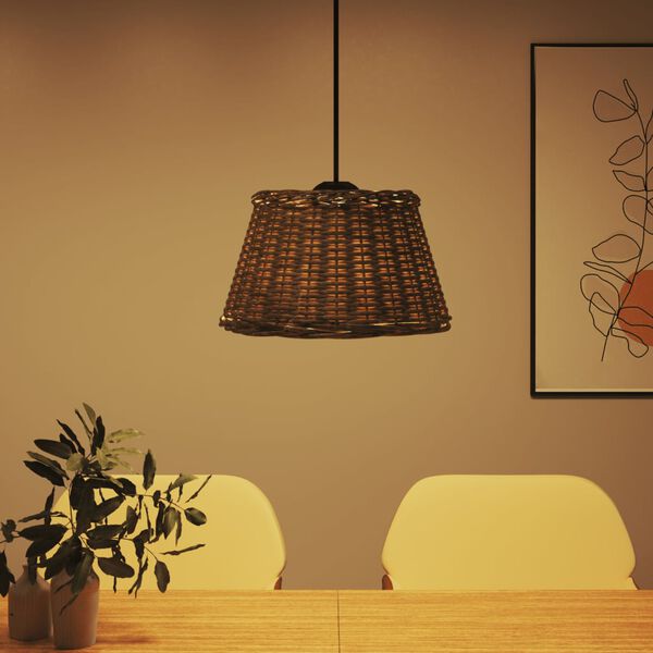 vidaXL Ceiling Lamp Shade Brown Ø50x30 cm Wicker
