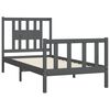 vidaXL Bed Frame without Mattress Grey Solid Wood Pine 100x200 cm