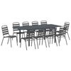 vidaXL Garden Dining Set 11 pcs Anthracite Powder-coated Steel