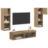 vidaXL TV Wall Unit Wall-mounted 6 pcs Artisan Oak Engineered Wood