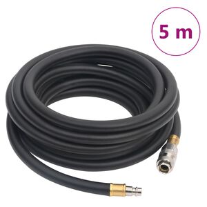 vidaXL Hybrid Air Hose Black 0,6" 5 m Rubber and PVC