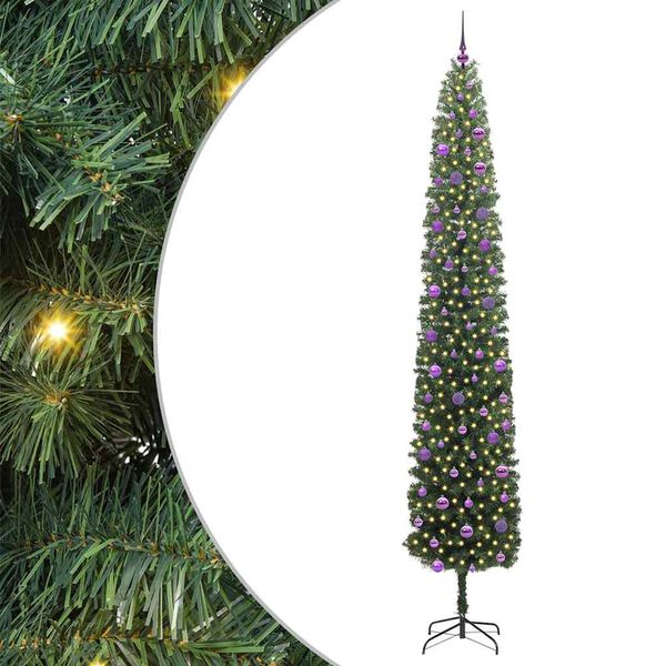 vidaXL Artificial Christmas Tree with 300 LEDs with Stand Green 270 cm