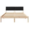 vidaXL Bed frame Brown and black 140 x 190 cm Solid pine wood
