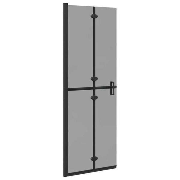vidaXL Walk-in shower wall Black and dark transparent 70 x 190 cm
