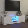 vidaXL TV Cabinet with LED Lights High Gloss White 120x30x36 cm
