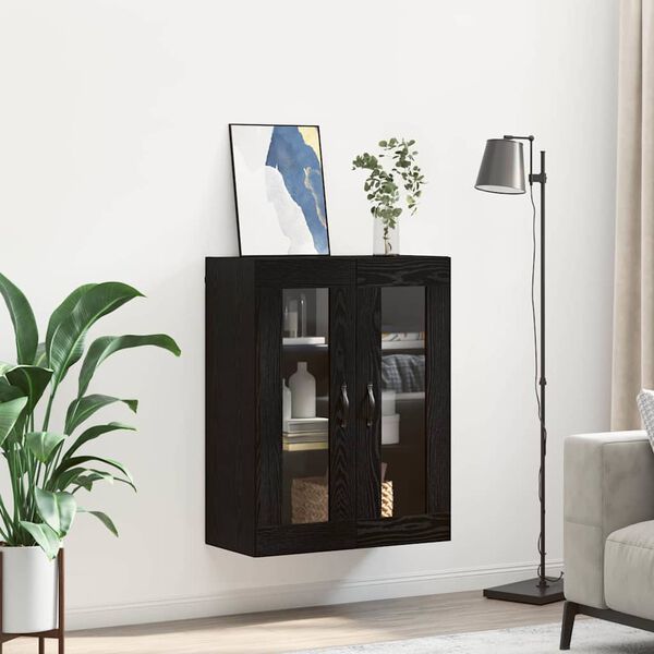 vidaXL Wall Mounted Cabinet Black Oak 69.5 x 34 x 90 cm