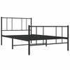 vidaXL Metal Bed Frame without Mattress with Footboard Black 80x200cm