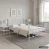 vidaXL Bed Frame without Mattress White Metal 120x200 cm