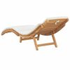 vidaXL Sun Lounger Cream white 188 x 55 x 59 cm Solid teak wood