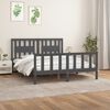 vidaXL Bed Frame without Mattress Grey Solid Wood Pine King Size