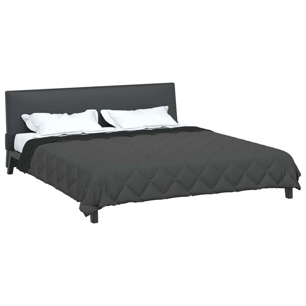 vidaXL Summer Duvet Black and Anthracite 220 x 260 cm Microfiber