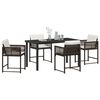 vidaXL Garden Dining Set 5 pcs Brown Poly Rattan