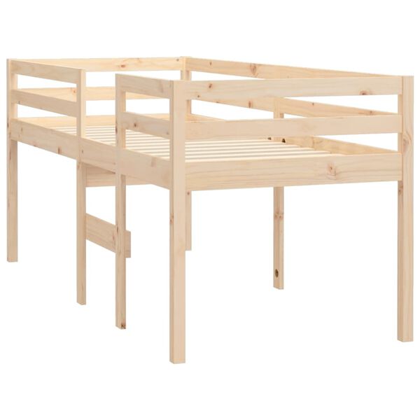 vidaXL High Sleeper Bed without Mattress 90x200 cm Solid Wood Pine