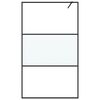 vidaXL Walk-in Shower Wall Black 115x195 cm Half Frosted ESG Glass
