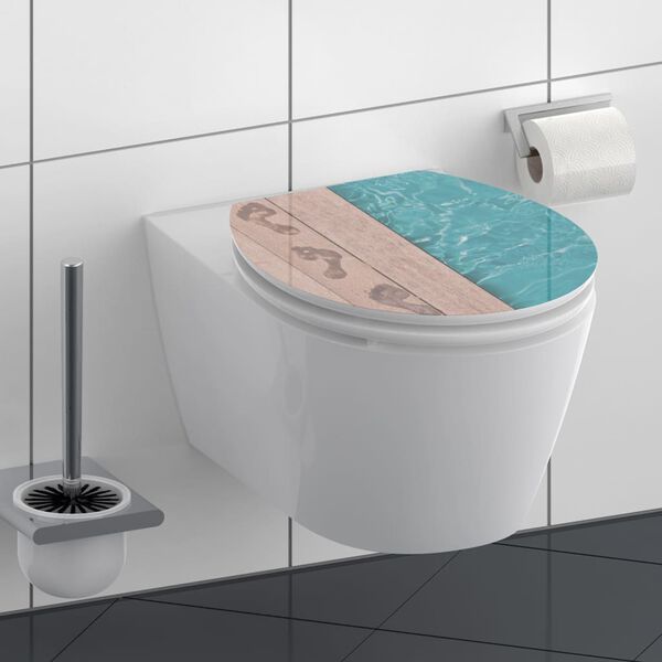 SCH&Uuml;TTE High Gloss Toilet Seat with Soft-Close POOLSIDE MDF