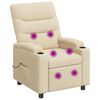 vidaXL Recliner Massage Chair Cream 75 x 95 x 103 cm Fabric