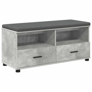 vidaXL Hall Bench with Cushion Concrete Grey 100 x 38 x 46 cm