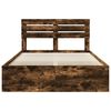 vidaXL Bed Frame Smoked Oak 140 x 200 cm Solid Pine Wood
