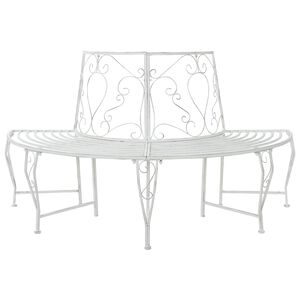 vidaXL Tree Bench 4-Seater 160 x 80 x 89 cm Steel Antique White