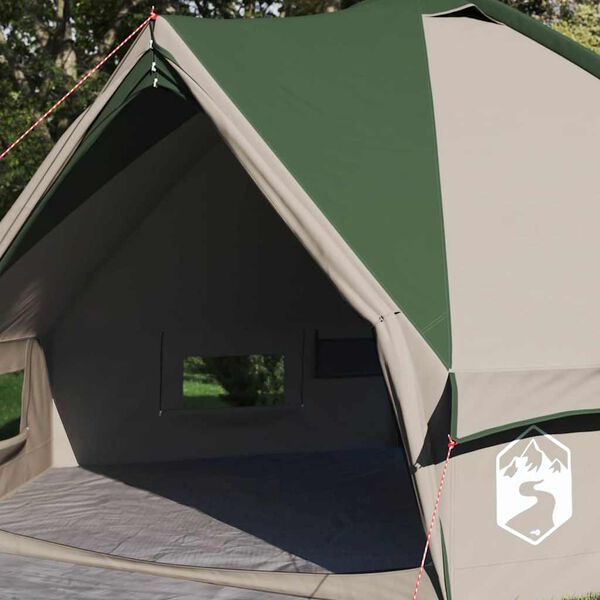 vidaXL Teepee Tent with Roof Green and Grey 388 x 320 x 169 cm