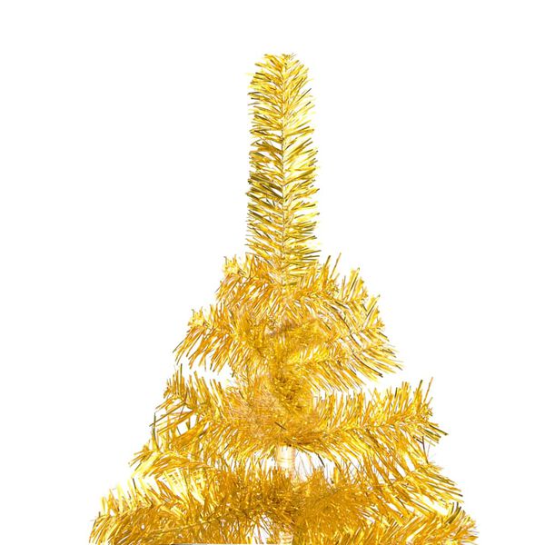 vidaXL Artificial Pre-lit Christmas Tree with Ball Set Gold 180 cm PET