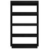 vidaXL Book Cabinet/Room Divider Black 80x35x135 cm Solid Pinewood