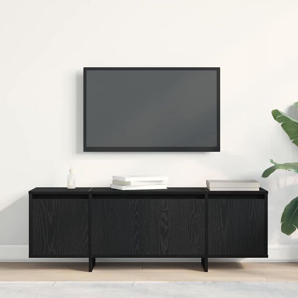 vidaXL TV Cabinet Black Oak 120 x 30 x 40.5 cm Engineered Wood