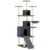 vidaXL Cat Tree with Sisal Scratching Posts Dark Grey 175 cm