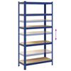 vidaXL 5-Layer Storage Shelf Blue Steel&Engineered Wood
