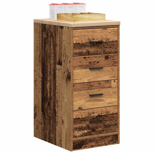 vidaXL Garage Storage Cabinet Old Wood 40x51x85 cm Solid Wood Pine