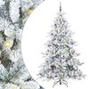 vidaXL Artificial Hinged Christmas Tree White 210 cm PVC and Steel
